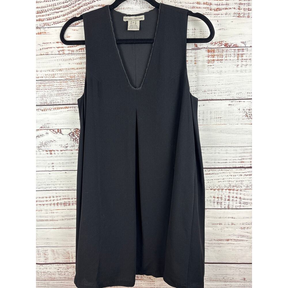 Womens Rohit Ganhdi Rahul Khanna Black A Line Mini V Neck Party Dress Sz 0 PET